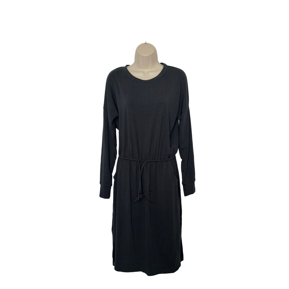 Simier Fariry Medium Slate Color Hide Belly Casual Midi‎ Dress Minimalist Modest